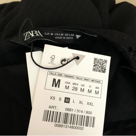 Zara Textured V-neck Tiered Maxi Dress Black - Picture 11 of 13